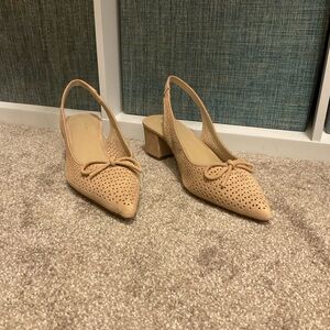 Slingback suede heels